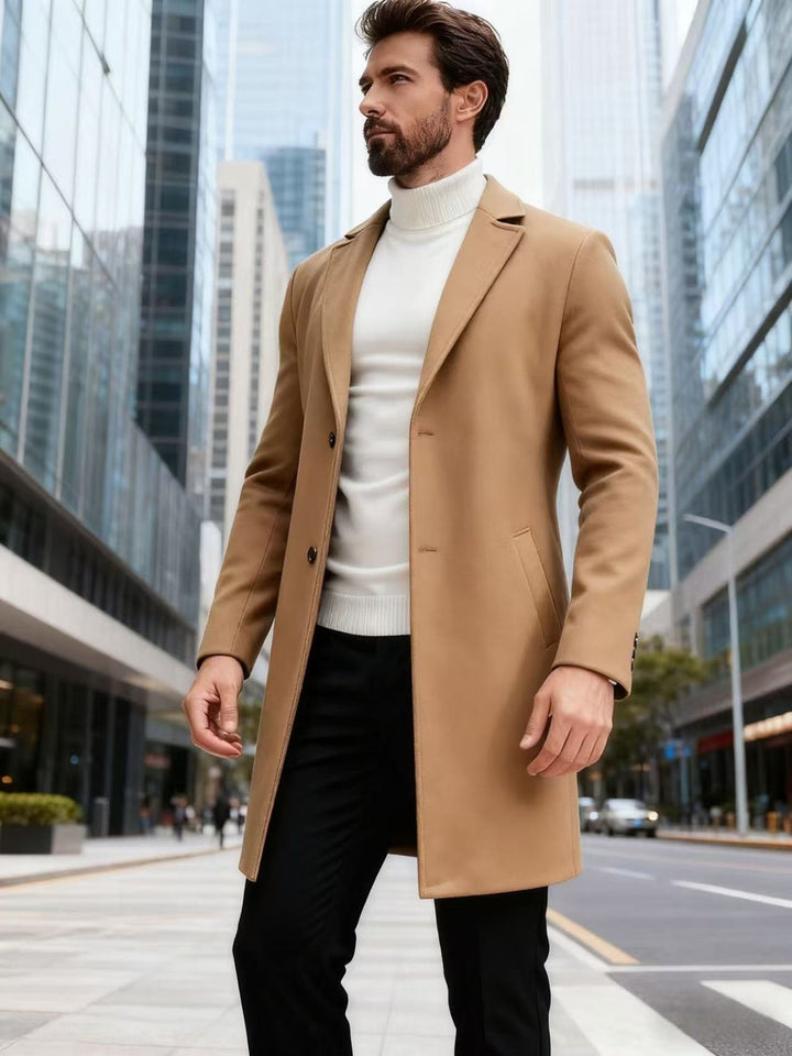Herren eleganter Wollmantel Drune