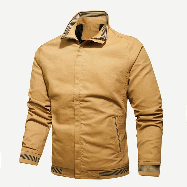 Herren Übergangsjacke mit Stehkragen und gestreiften Rippbündchen Drune
