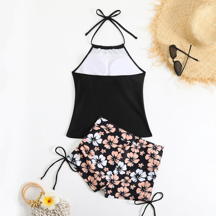 Damen Sportlicher Badeset mit modischen Blumenmuster Drune