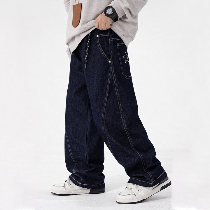 Unisex weite Jeans mit einzigartigem Schriftzug Drune