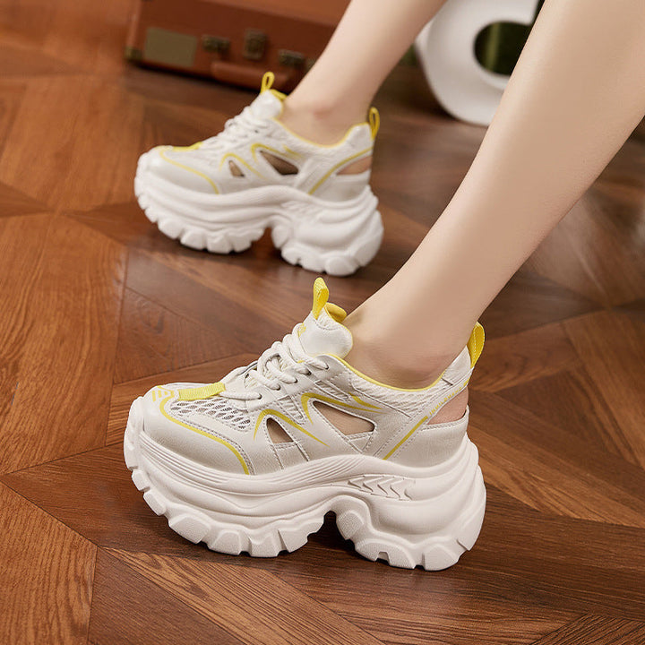 Damen Sneakers mit luftiger Mesh-Oberfläche und extragroßer Plattform Drune