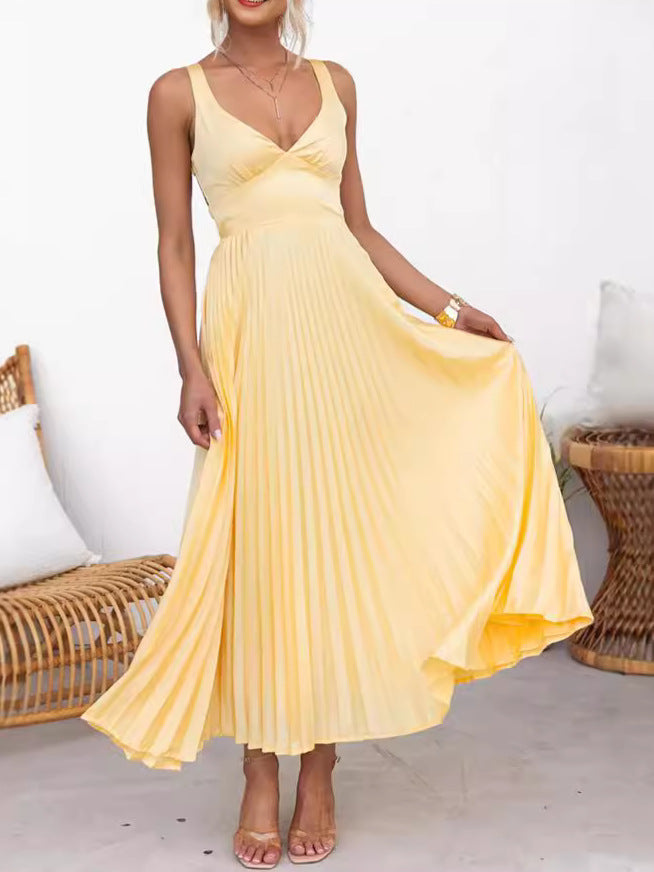 Damen Midikleid mit Plissee-Design Drune
