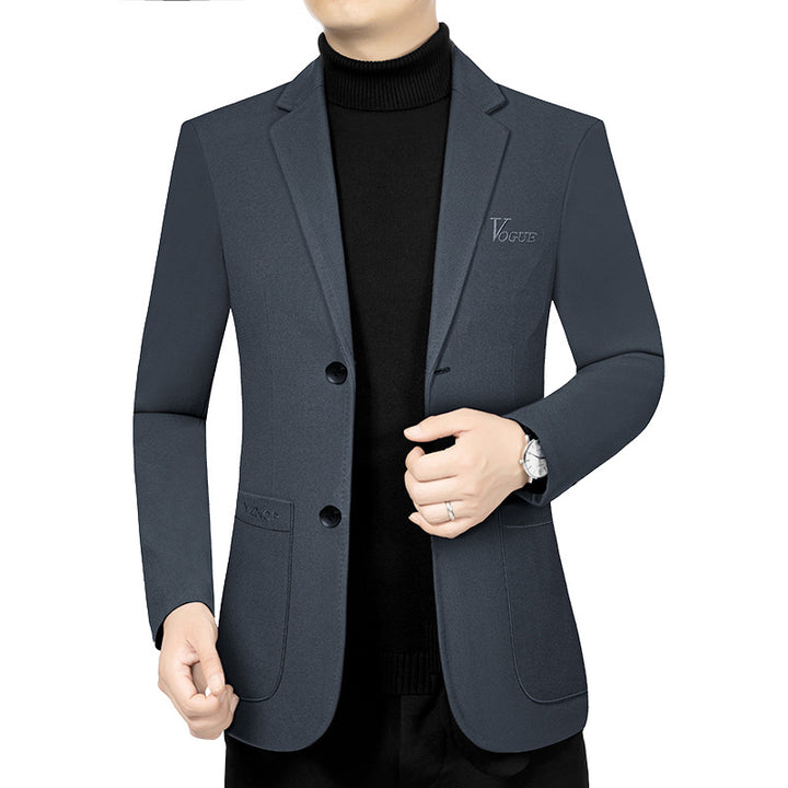 Herren Modernes Einreihiges City-Blazer mit aufgesetzten Taschen und leichter Halbfütterung Drune