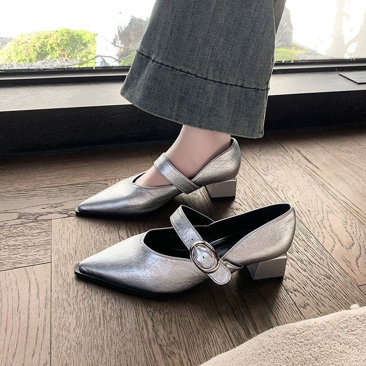 Damen Elegante Mary Jane Schuhe mit modischem Blockabsatz und verstellbarem Riemen Drune