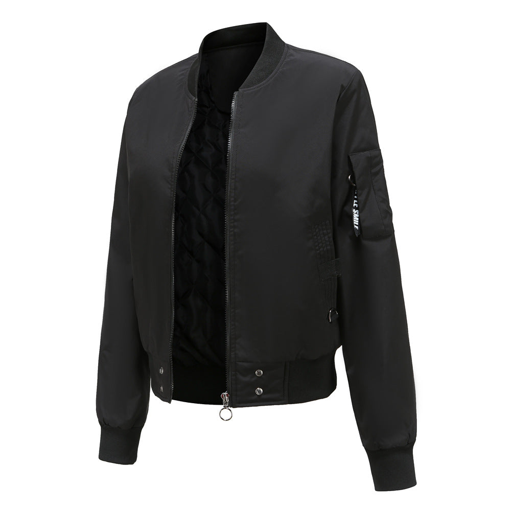 Damen modische Bomberjacke mit praktischen Taschen und seitlichen Einsätzen Drune