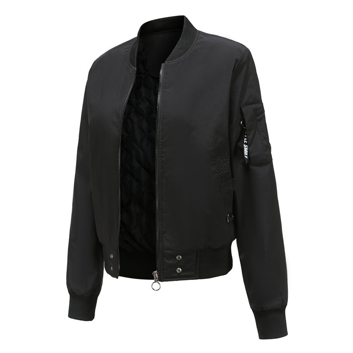 Damen modische Bomberjacke mit praktischen Taschen und seitlichen Einsätzen Drune