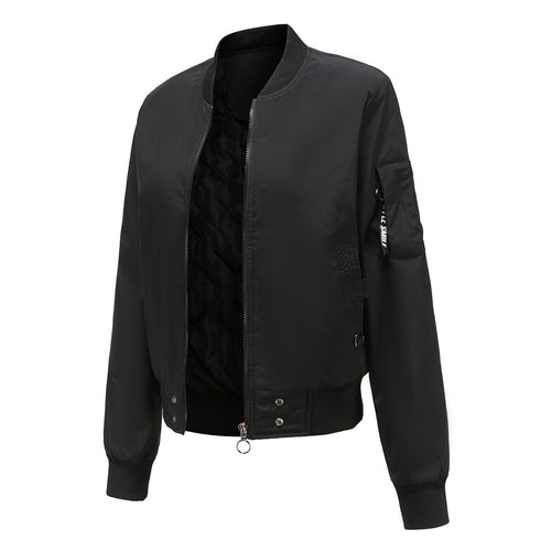 Damen modische Bomberjacke mit praktischen Taschen und seitlichen Einsätzen Drune