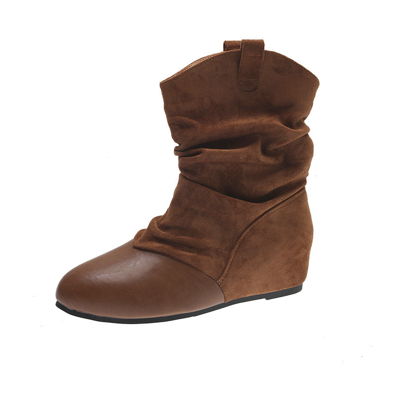Damen Modische Stiefeletten mit schickem Falten-Design Drune