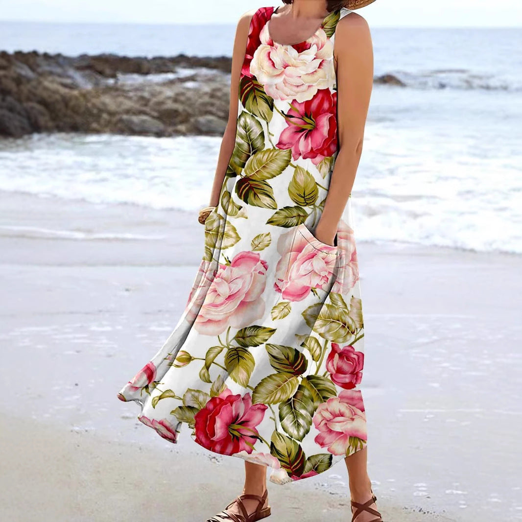 Damen Maxikleid mit floralem Design Drune