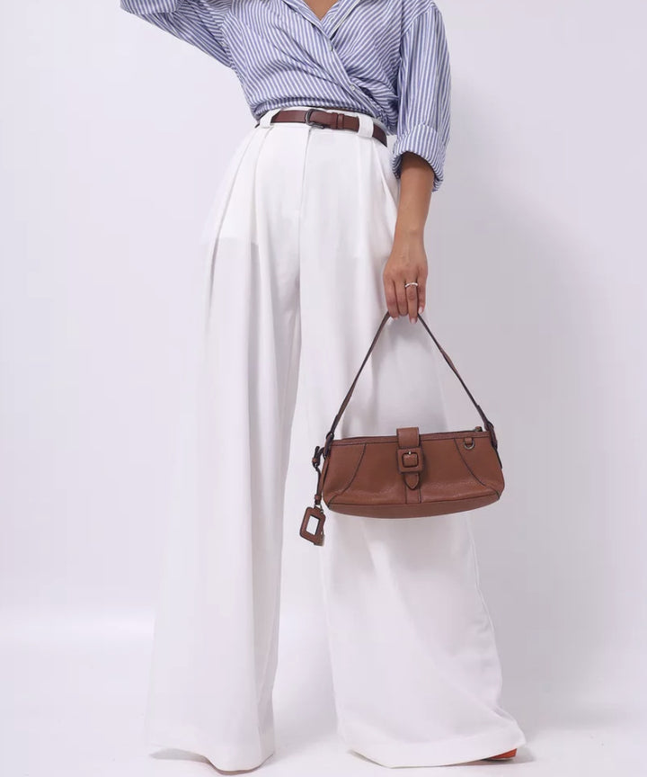 Damen weite Palazzohose mit hohem Bund und eleganter Taillierung Drune