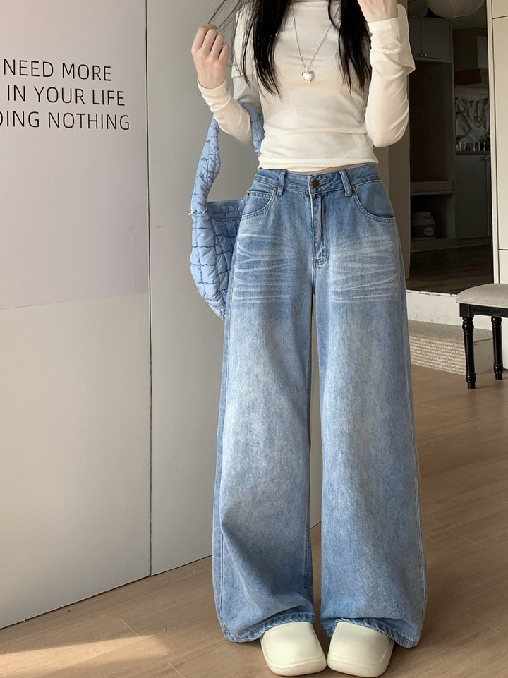 Damen Palazzo-Jeans im angesagten vintage Look mit weitem Bein Drune