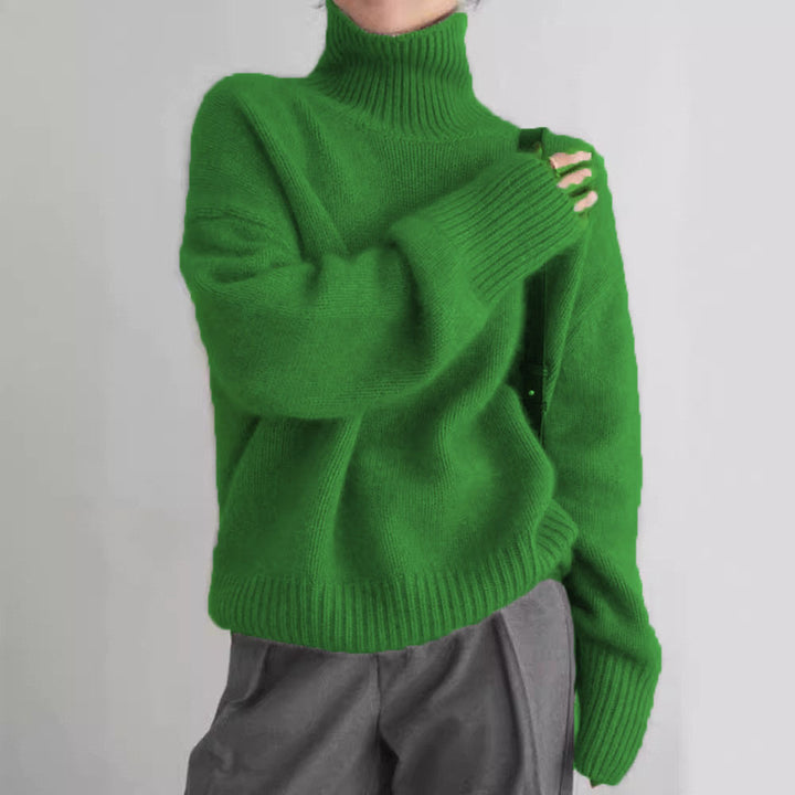 Damen Kaschmir Rollkragenpullover mit weitem Schnitt und eleganter Textur Drune