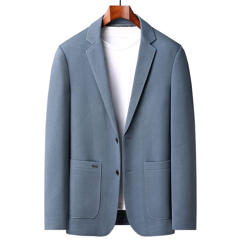 Herren Casual-Sakko mit unstrukturierter Silhouette, Waffelstruktur und aufgesetzten Taschen Drune