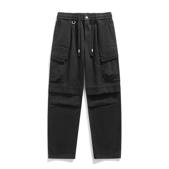 Herren Weite Tech-Cargo-Hose mit elastischem Tunnelzugbund und multifunktionalen Klapptaschen Drune