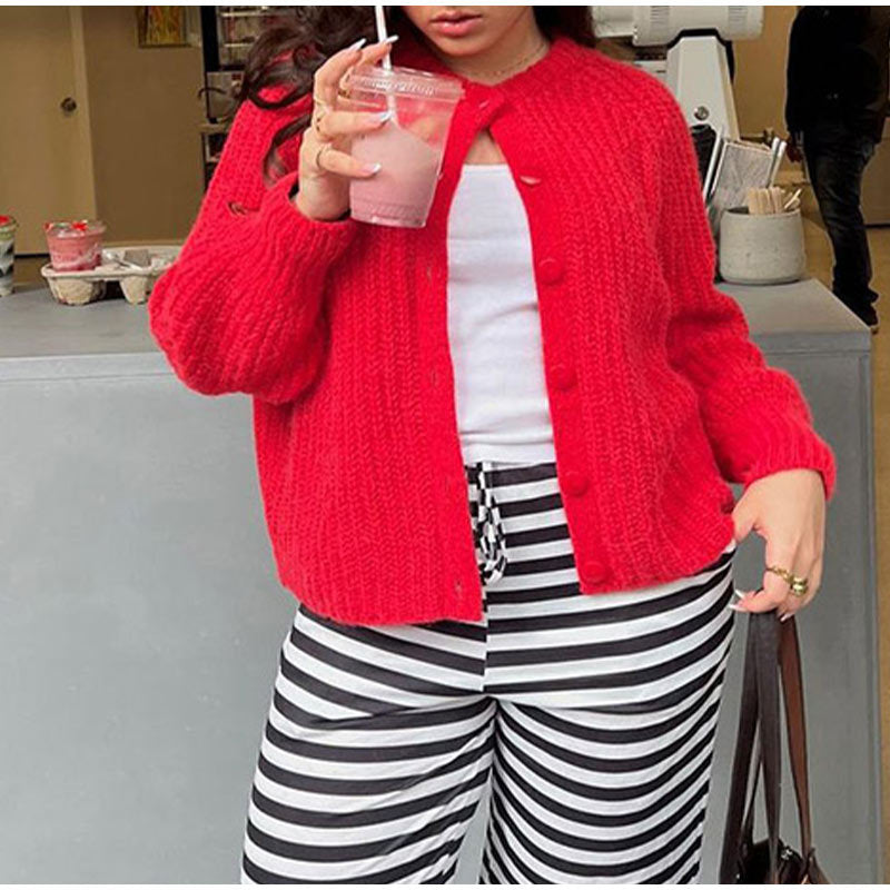 Damen Strickjacke mit klassischer Knopfleiste und Raglanärmeln Drune