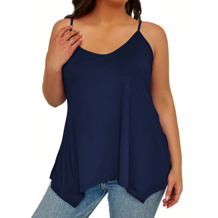 Damen lässiges Spaghetti-Träger Top mit asymmetrischem Saum Drune