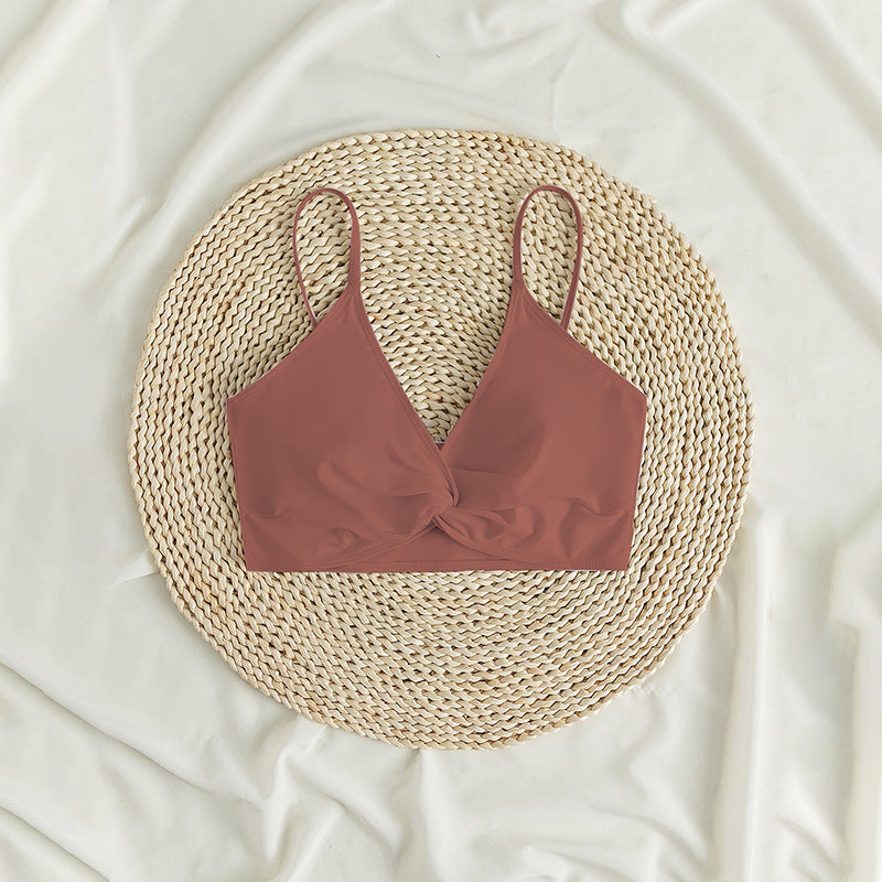Damen sommerlicher Bralette-Bikinioberteil mit eleganter Twist-Detail Drune