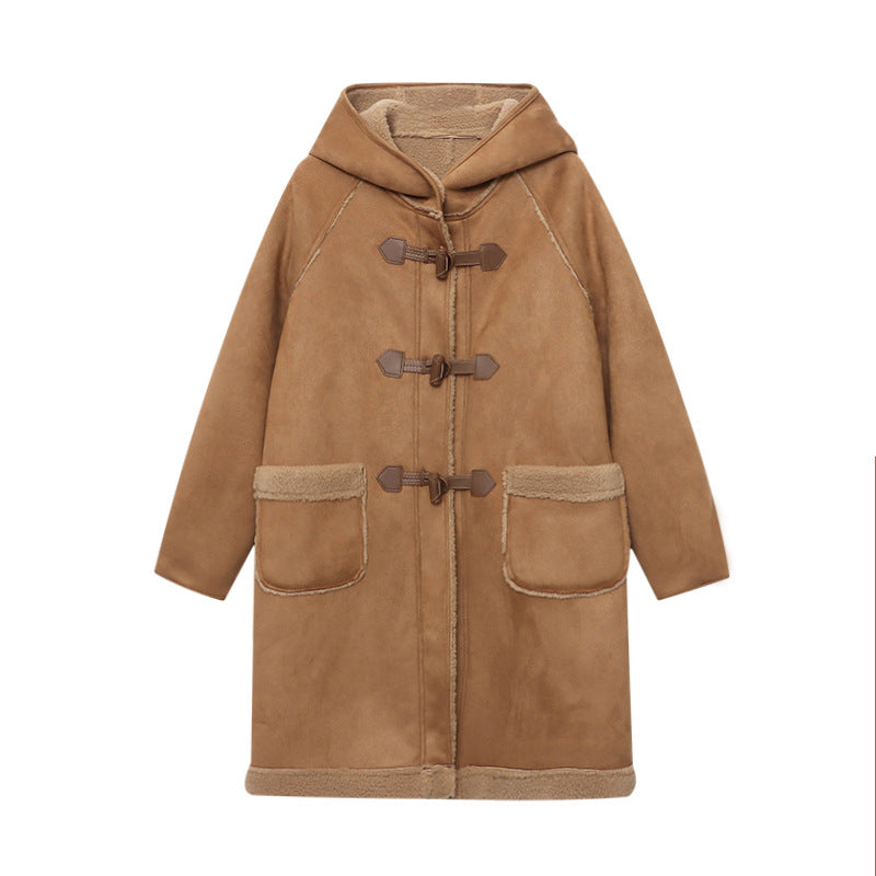 Damen lässiger Dufflecoat aus hochwertigem Strickmaterial mit gemütlichem Innenfutter Drune