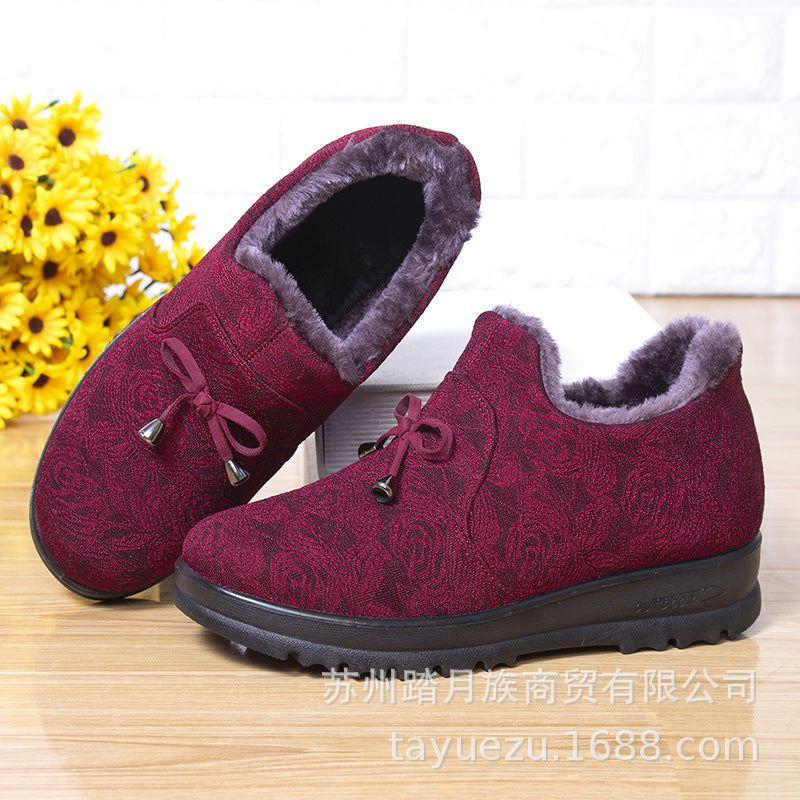 Damen Warme und modische Hausschuhe mit floralem Design Drune