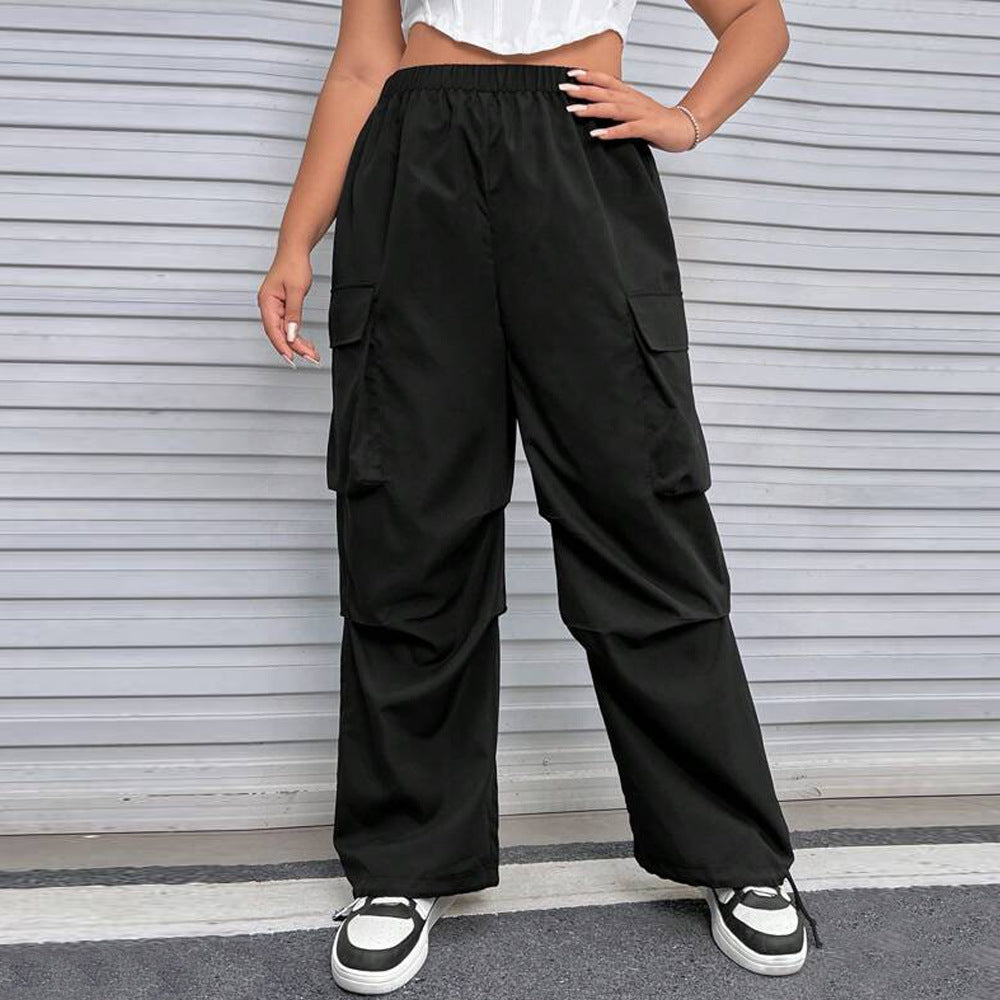 Damen Cargohose mit seitlichen Taschen und elastischem Bund Drune