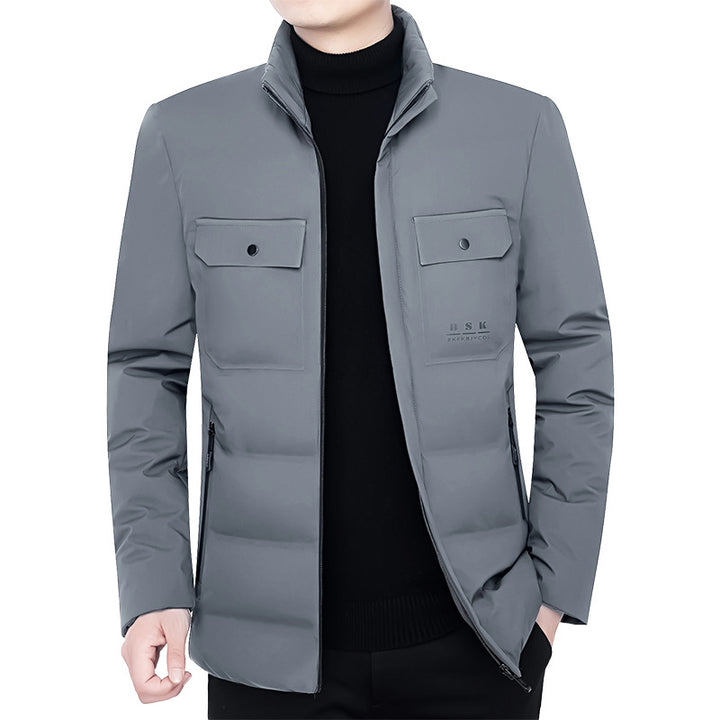 Herren Thermisch gepolsterte Cityjacke mit Stehkragen und Brustklappen Drune