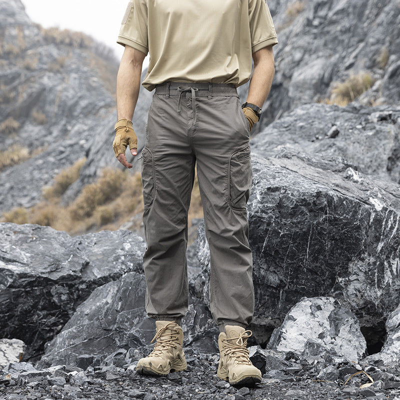 Herren Leichte Trekking‑Cargohose im Joggercut mit elastischem Knöchelabschluss und multifunktionalen Seitenklapptaschen Drune