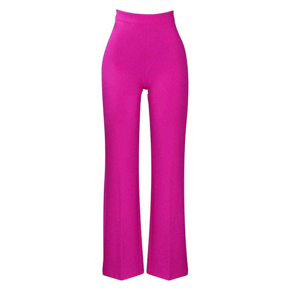 Damen Elegante und figurbetonte High-Waist-Hosen Drune