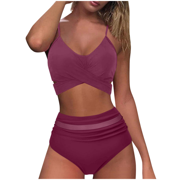Damen High-Waist Bikini Set mit modischem Wickel-Oberteil Drune
