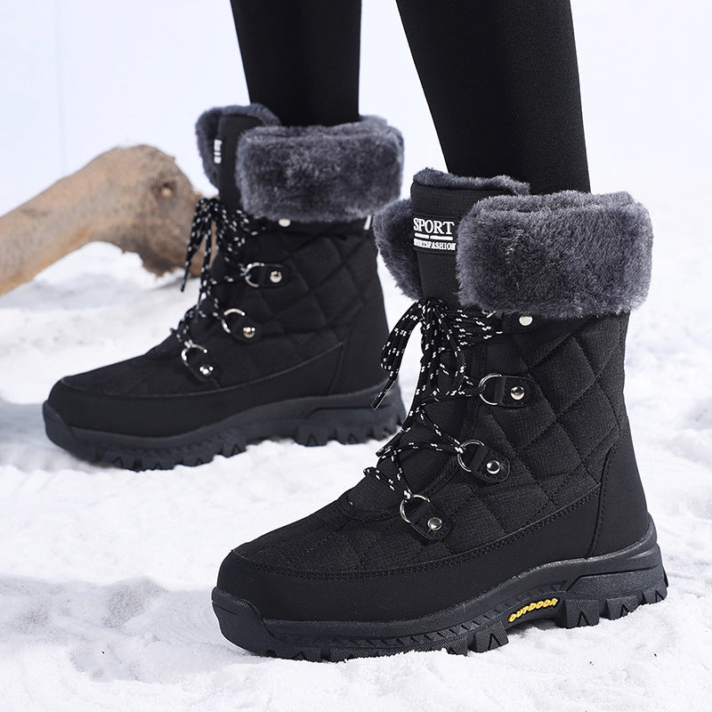 Damen Winterstiefel mit rutschfester Sohle und warmem Innenfutter Drune