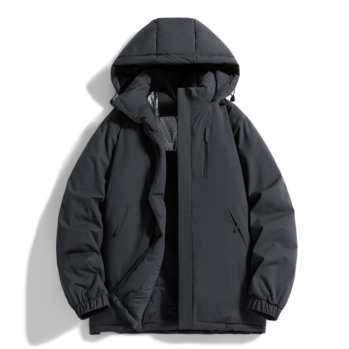Herren Technischer Steppparka mit Kapuze, Thermo-Isolierung und Brust-Reißverschlusstasche Drune
