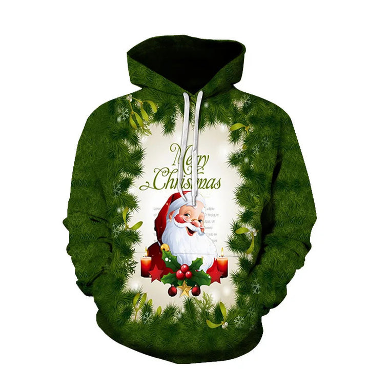 Damen Verspielter Weihnachts-Kapuzenpullover mit buntem Motiv Drune