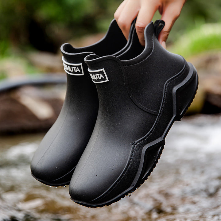 Damen wasserdichte Kurzstiefel mit faltbarem Manschettenkragen Drune