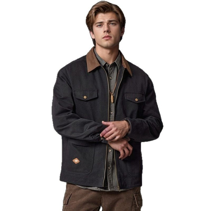 Herren lässige Utility-Jacke mit praktischen Klappentaschen und Reißverschluss Drune