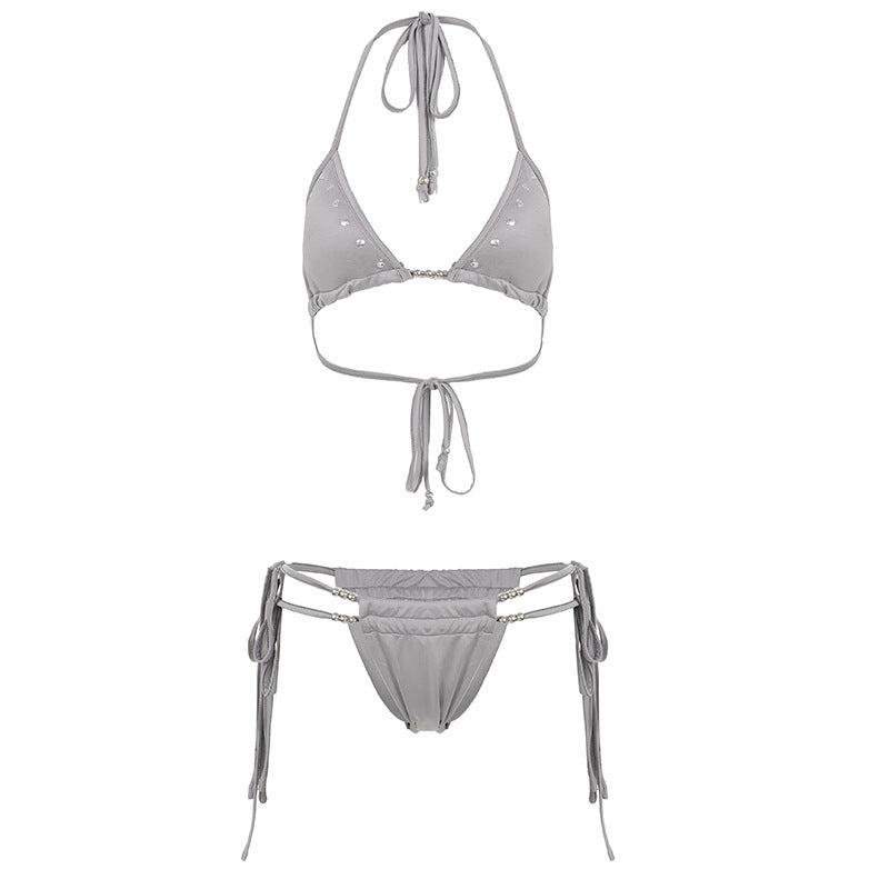 Damen Bikini-Set mit verstellbaren Trägern und eleganten Schmuckdetails Drune