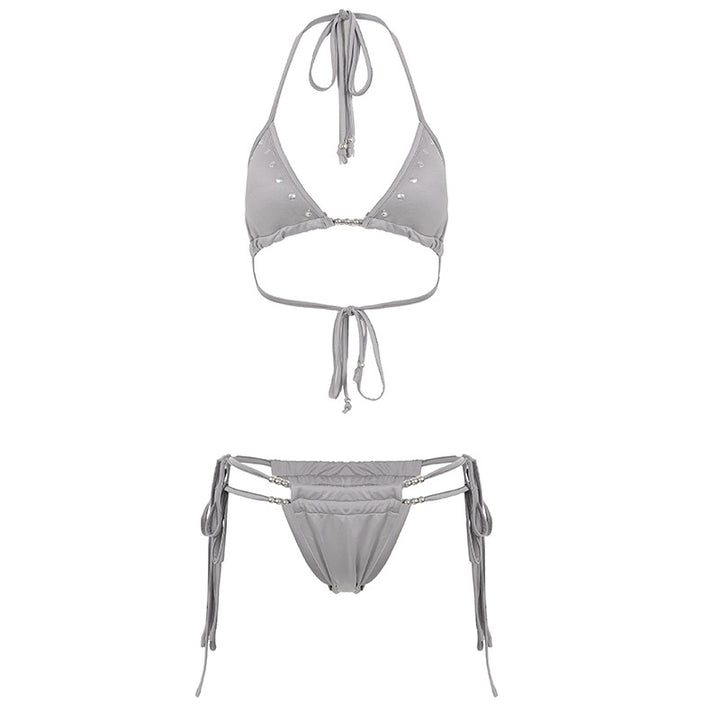 Damen Bikini-Set mit verstellbaren Trägern und eleganten Schmuckdetails Drune