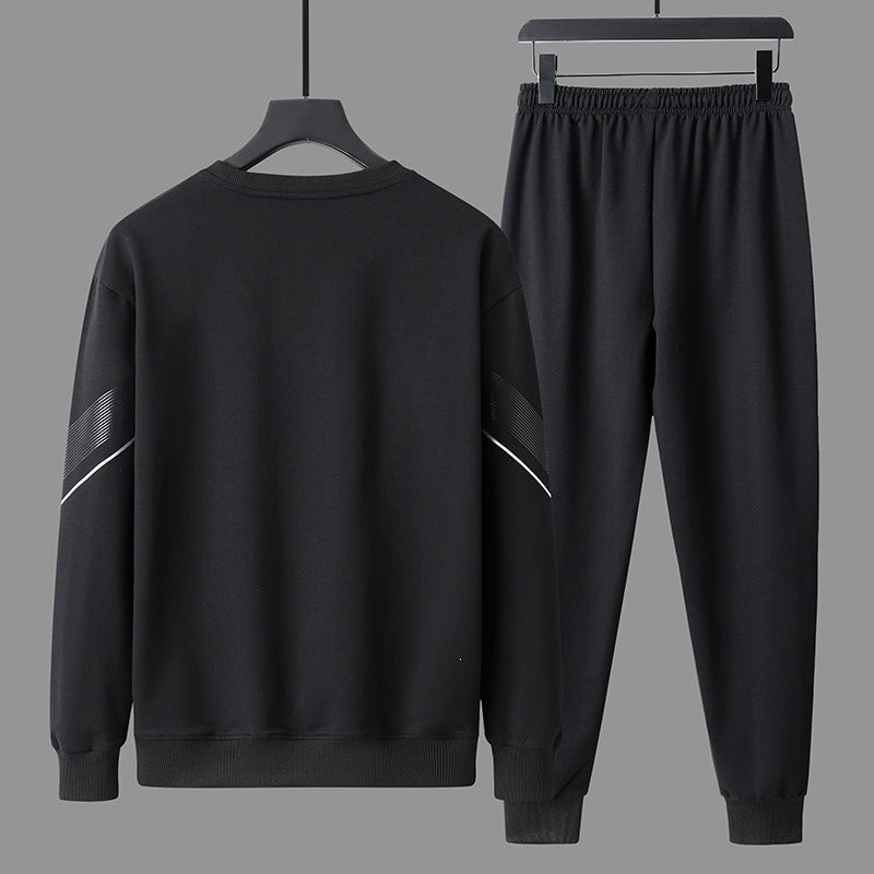 Herren Sportliches Freizeit-Trainingsset aus Sweatshirt & Jogginghose mit Reißverschlusstaschen Drune