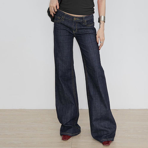 Damen Mid‑Rise Gerade-Jeans mit leicht ausgestelltem Bein und Kontrastnähten Drune