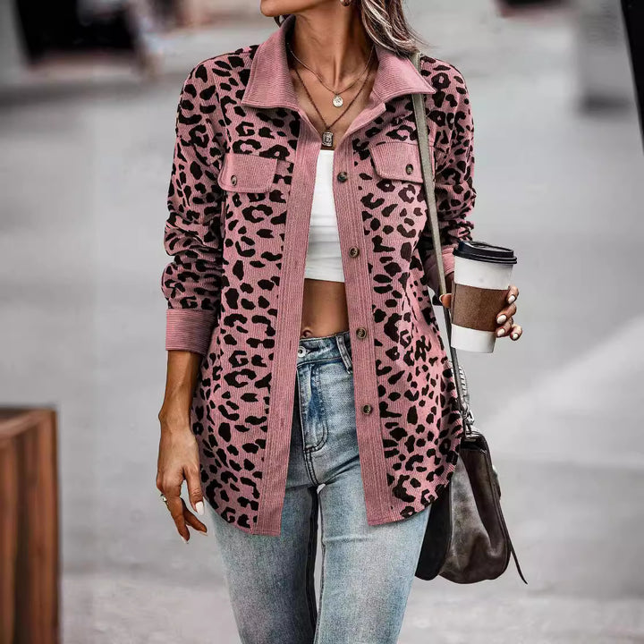 Damen Lockere Katzenmuster Hemdjacke Drune