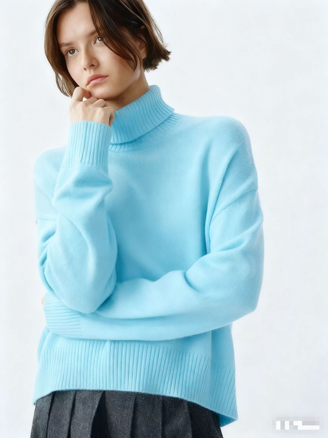 Damen Gemütlicher Rollkragenpullover mit oversized Schnitt und feiner Rippstruktur Drune