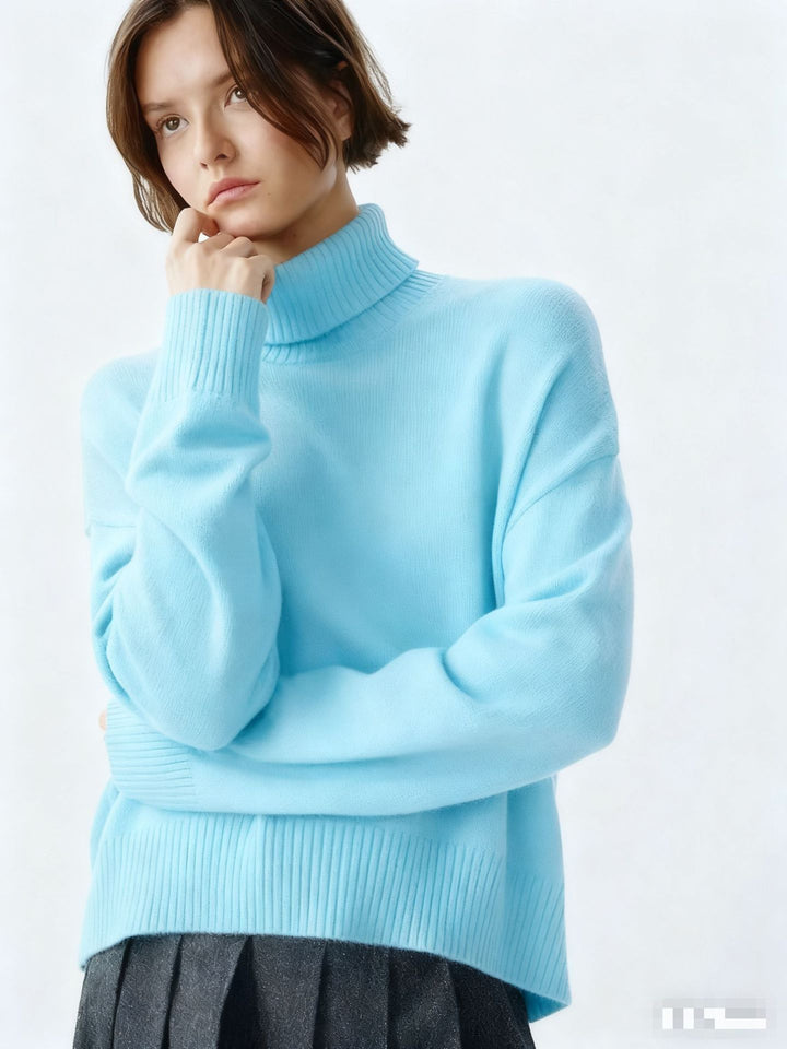 Damen Gemütlicher Rollkragenpullover mit oversized Schnitt und feiner Rippstruktur Drune