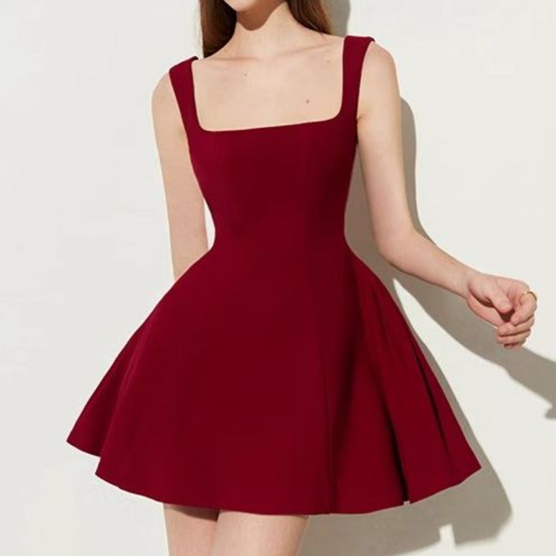 Damen Figurbetontes Minikleid mit elegantem quadratischem Ausschnitt und langen Ärmeln Drune