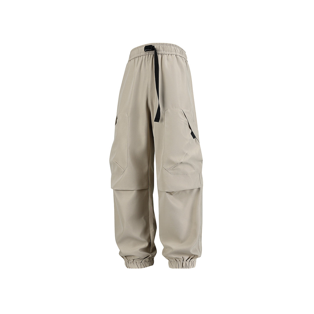 Herren Utility-Jogger-Cargohose mit elastischem Tunnelzugbund, großen Klappentaschen und gerippten Bündchen Drune