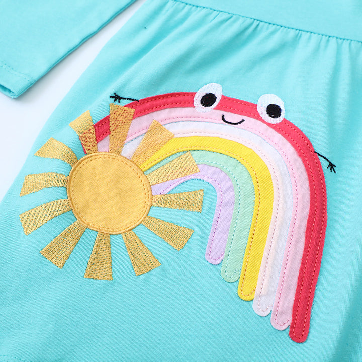 Mädchen Tüllkleid mit verspieltem Regenbogen-Motiv Drune