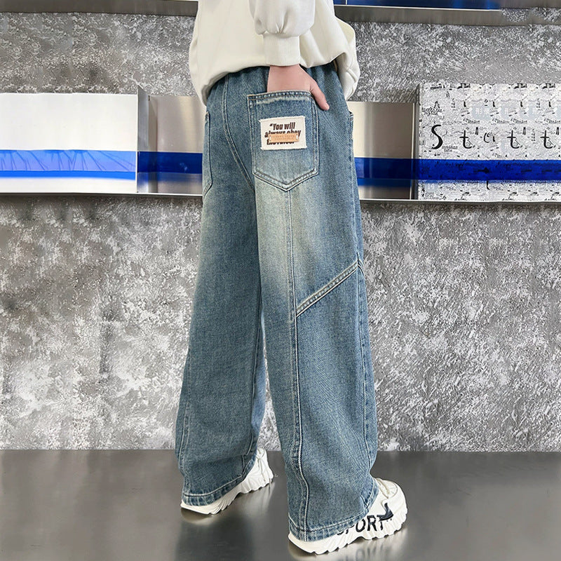 Jungen weite Denim-Hose mit einzigartigem Design Drune