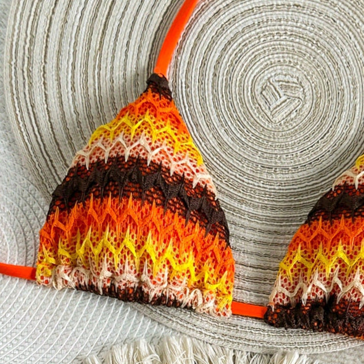 Damen sommerlicher gehäkelter Triangel-Bikini Drune