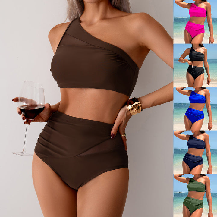 Damen Sportliches Bikini-Set mit asymmetrischem Oberteil und hohem Schnitt Drune