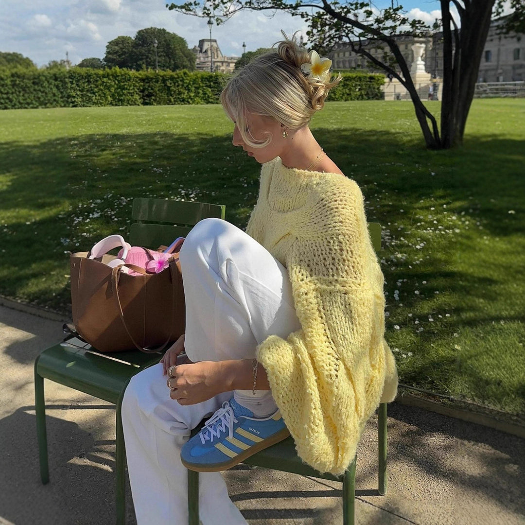 Damen Oversized Strickpullover Drune