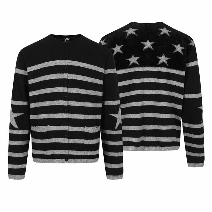 Unisex Gestreifte Knopf-Cardigan im Relaxed‑Fit mit Eingrifftaschen Drune