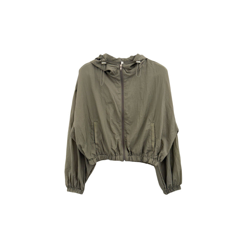 Damen leichte Übergangsjacke mit Kängurutasche Drune