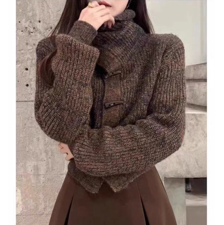 Damen Strickjacke mit modischem Kragen und Drehverschluss Drune
